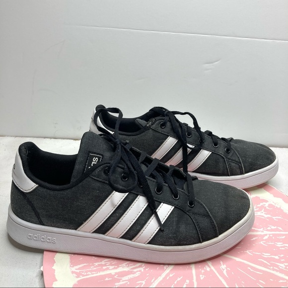 Adidas Grand Court canvas black sneakers size 6 - Picture 3 of 13